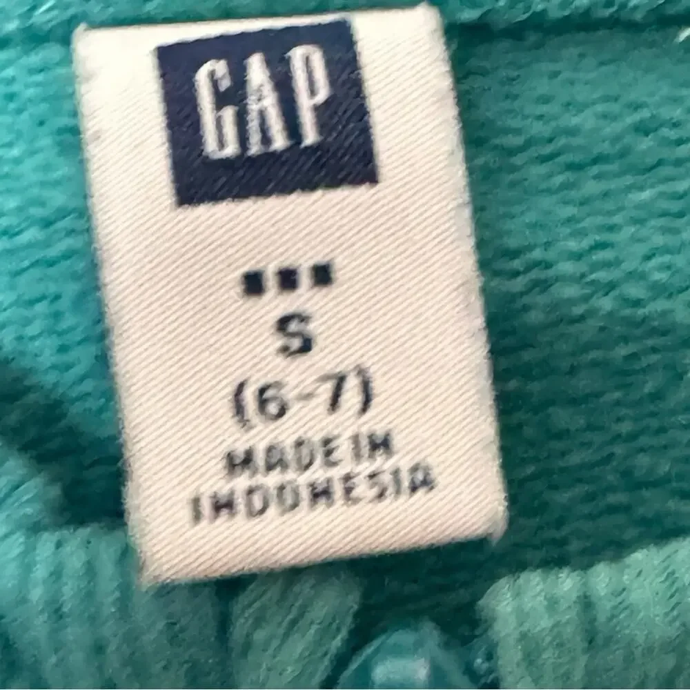 GAP Zip Up Front  Logo Long Sleeve Crewneck Sweatshirt Sz S 6-7